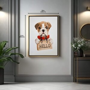 1pc Cheerful Puppy Greeting Art Canvas - Image 1