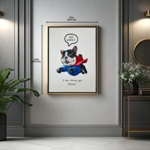 Superhero Pup Art Print - Art Decor - Image 1