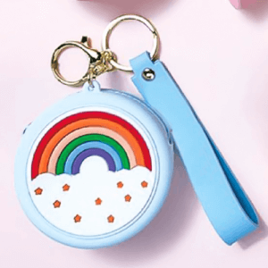Rainbow Silicone Coin Purse Keychain - Image 1