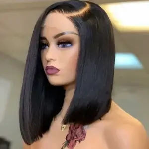 Vietnamese Straight Bob Wig 13 x 4 Closure - Image 1