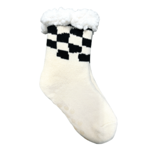 Warm Cream Checkered Socks - Image 1