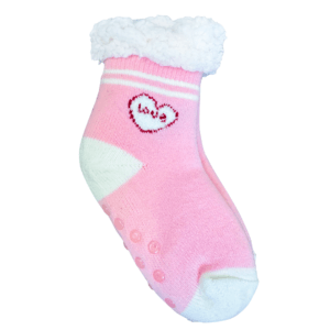 Short Pink Socks with Heart Design - Image 1