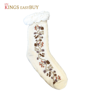 Long Cream Socks with Pattern - Image 1