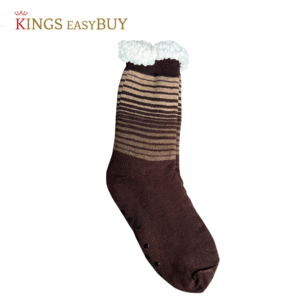 Long Brown Socks with Pattern - Image 1