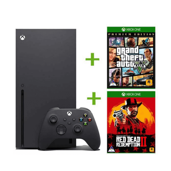 Series X - 1TB - Disc Edition with GTA V + Red Dead Redemption 2 Series X - 1TB - Disc Edition with GTA V + Red Dead Redemption 2