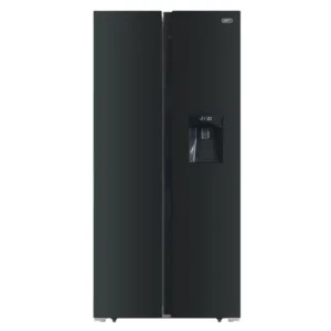 Defy DFF456 Black Glass Side by Side Fridge / Freezer 496lt - Image 1