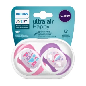 Philips Avent Ultra-Air Soother 6-18m (2 Pack) - Papa Pink SCF080/04 - Image 3