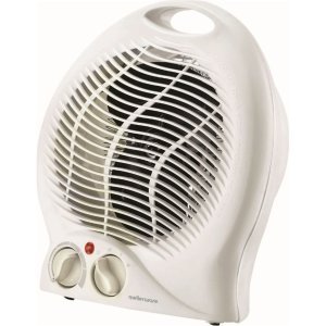 Mellerware Heater Floor Fan Plastic White 2Heat Settings 2000W "Swiss" - Image 1