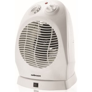 Mellerware Heater Oscilating Floor Fan Plastic White 2Heat Settings 2000W "Solar" - Image 1