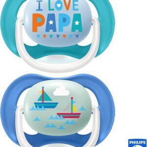 Philips Avent Ultra-Air Soother 6-18m (2 Pack) - Papa Blue SCF080/03 - Image 2