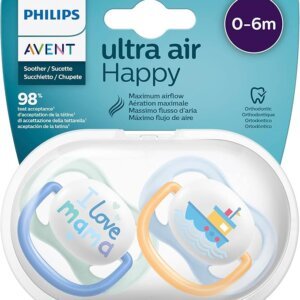 Philips Avent Ultra-Air Soother 0-6m STHR AIR COLL 0-6M BOY MAM/BOAT X2 pack SCF080/01 - Image 2