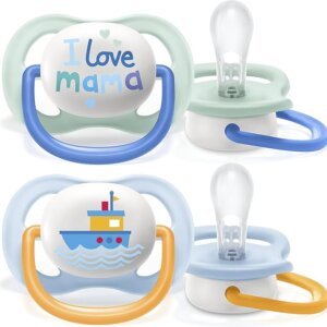 Philips Avent Ultra-Air Soother 0-6m STHR AIR COLL 0-6M BOY MAM/BOAT X2 pack SCF080/01 - Image 1