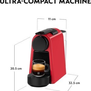Nespresso Essenza Bundle 1450W Mini Automatic Espresso Machine with Aeroccino Milk Frother - Ruby Red 90009475 - Image 4