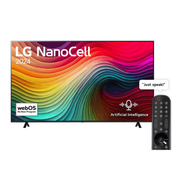 75 Inch LG NanoCell NANO80 4K Smart TV AI Magic remote HDR10 webOS24 2024