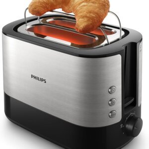 Philips Toaster - Viva Collection Toaster 2 Slice - Silver & Black Toasters - Image 3