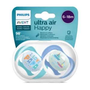 Philips Avent Ultra-Air Soother 6-18m (2 Pack) - Papa Blue SCF080/03 - Image 4