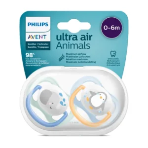Philips Avent Ultra-Air Soother 0-6m (2 Pack) - Animal Blue SCF080/05 - Image 3