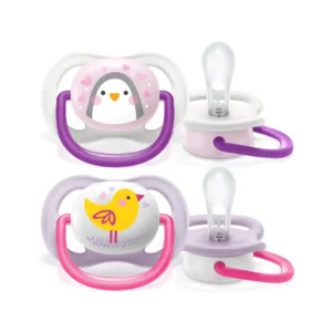 Philips Avent Ultra-Air Soother 0-6m (2 Pack) - Animal Pink SCF080/06 - Image 1