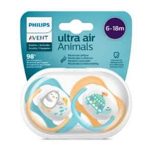 Philips Avent Ultra-Air Soother 6-18m (2 Pack) - Animal Blue SCF080/07 - Image 3
