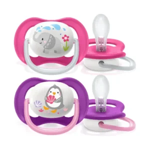 Philips Avent Ultra-Air Soother 6-18m (2 Pack) - Animal Pink SCF080/08 - Image 1