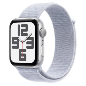 Apple Watch SE GPS 44mm Silver Aluminium Case with Blue Cloud Sport Loop - Image 1