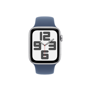 Apple Watch SE GPS 44mm Silver Aluminium Case with Denim Sport Band - Image 2