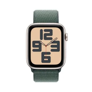 Apple Watch SE GPS + Cellular 44mm Starlight Aluminium Case with Lake Green Sport Loop - Image 2