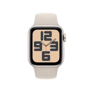 Apple Watch SE GPS + Cellular 44mm Starlight Aluminium Case with Starlight Sport Band - Image 2