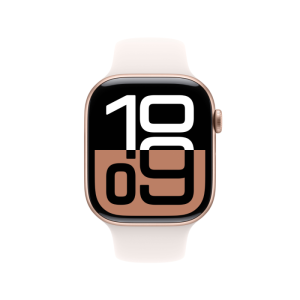 Apple Watch Series 10 GPS + Cellular 46mm Rose Gold Aluminium Case with Light Blush Sport Band - Image 2