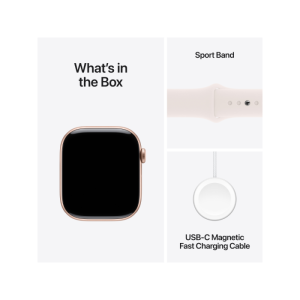 Apple Watch Series 10 GPS + Cellular 46mm Rose Gold Aluminium Case with Light Blush Sport Band - Image 4