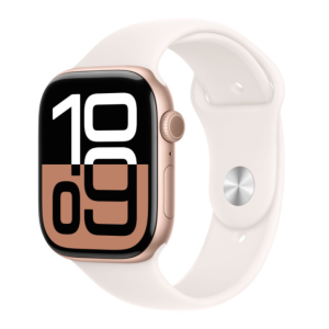 Apple Watch Series 10 GPS + Cellular 46mm Rose Gold Aluminium Case with Light Blush Sport Band - Image 1