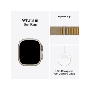 Apple Watch Ultra 2 GPS + Cellular 49mm Natural Titanium Case with Tan Alpine Loop - Image 4
