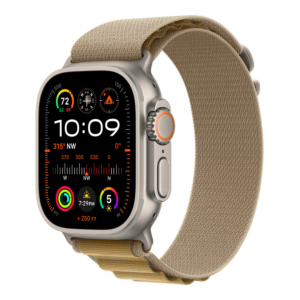 Apple Watch Ultra 2 GPS + Cellular 49mm Natural Titanium Case with Tan Alpine Loop - Image 1