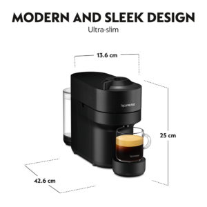 Nespresso Vertuo Pop Coffee Machine With Aeroccino Milk Frother Bundle - Liquorice Black - 90009320 - Image 3